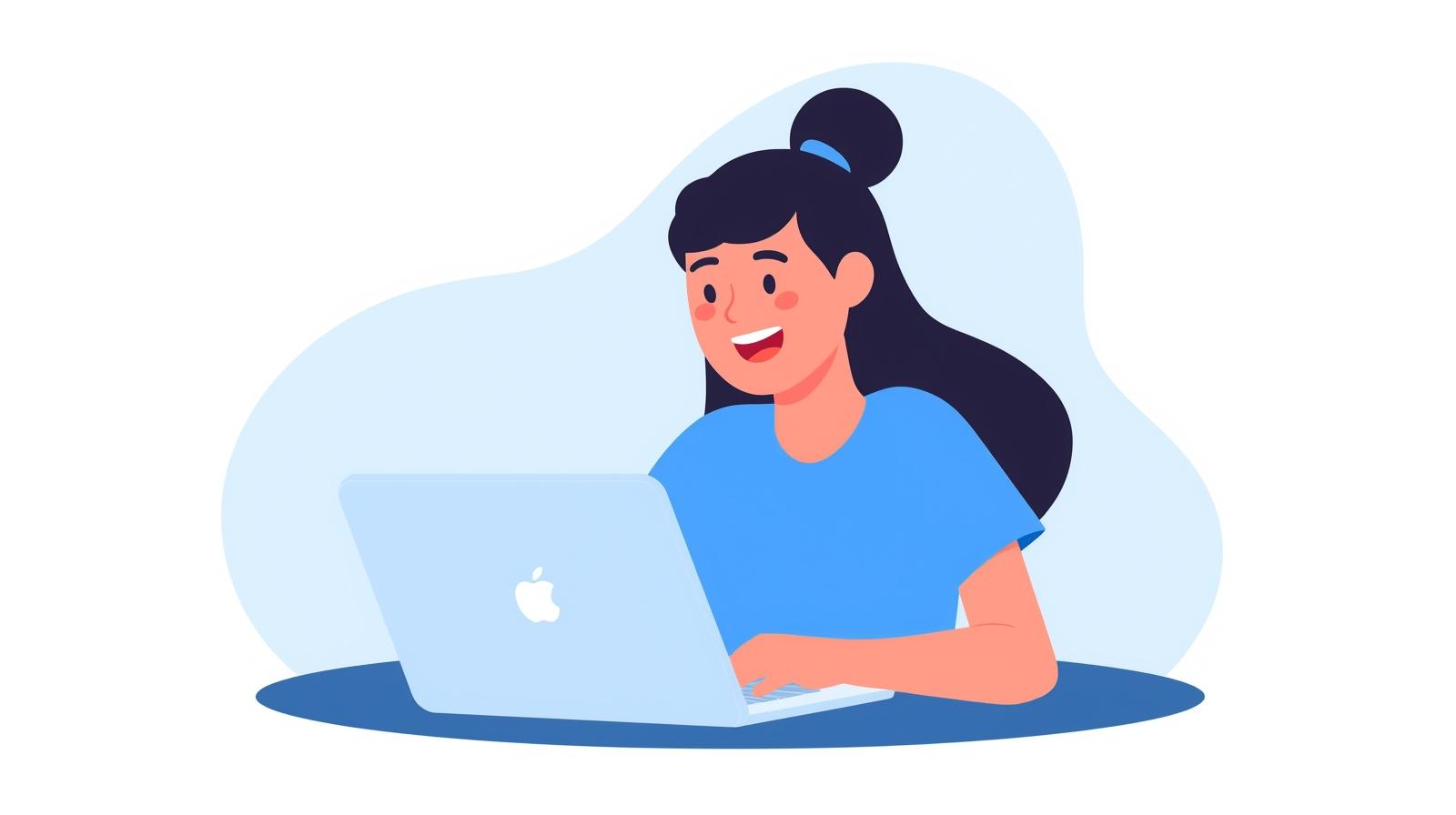 Student working on laptop